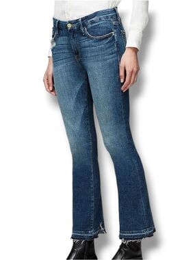 Frame Le Crop Distressed Mini Bootcut Jeans Sliced Released Hem sz 27